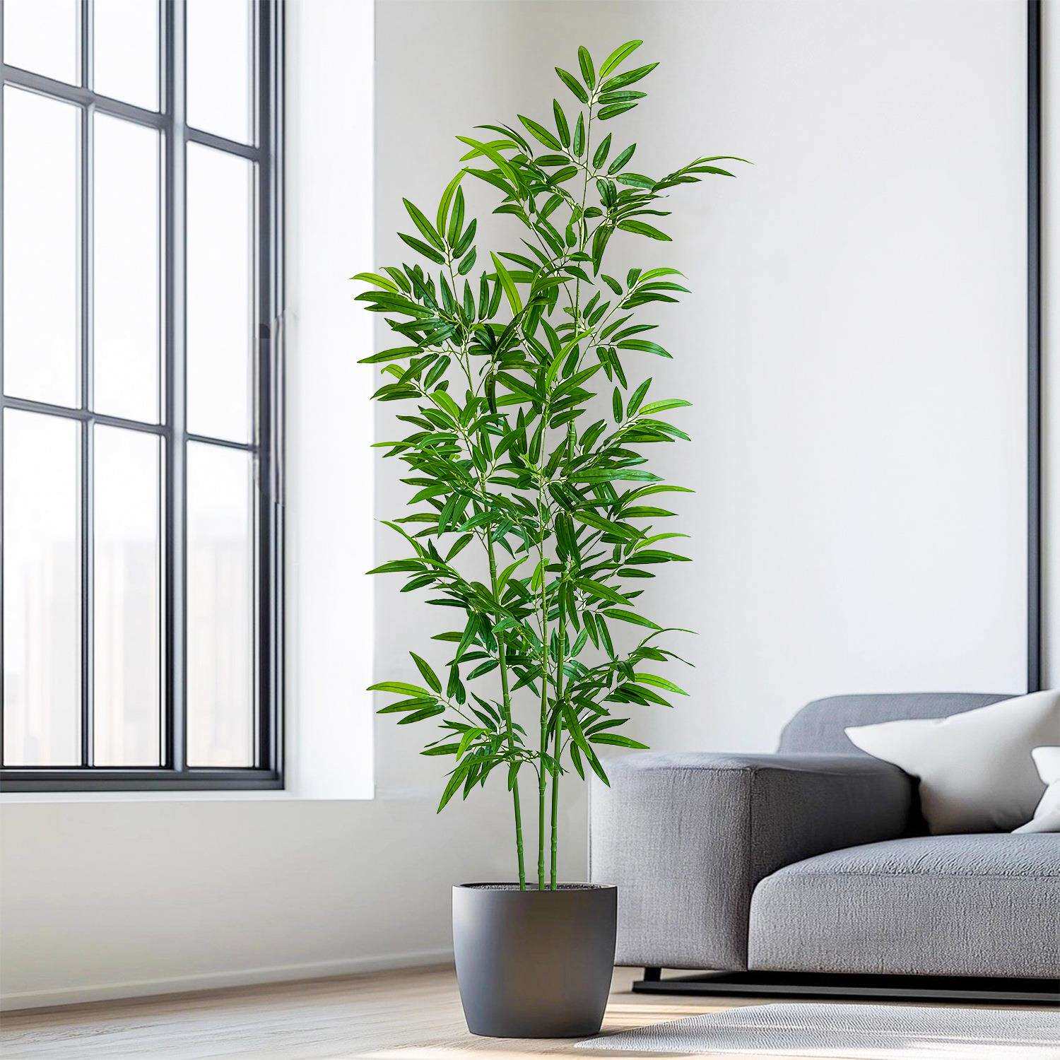 仿真植物大叶竹子落地盆栽插花室内大型假绿植装饰家居跨境可拆装