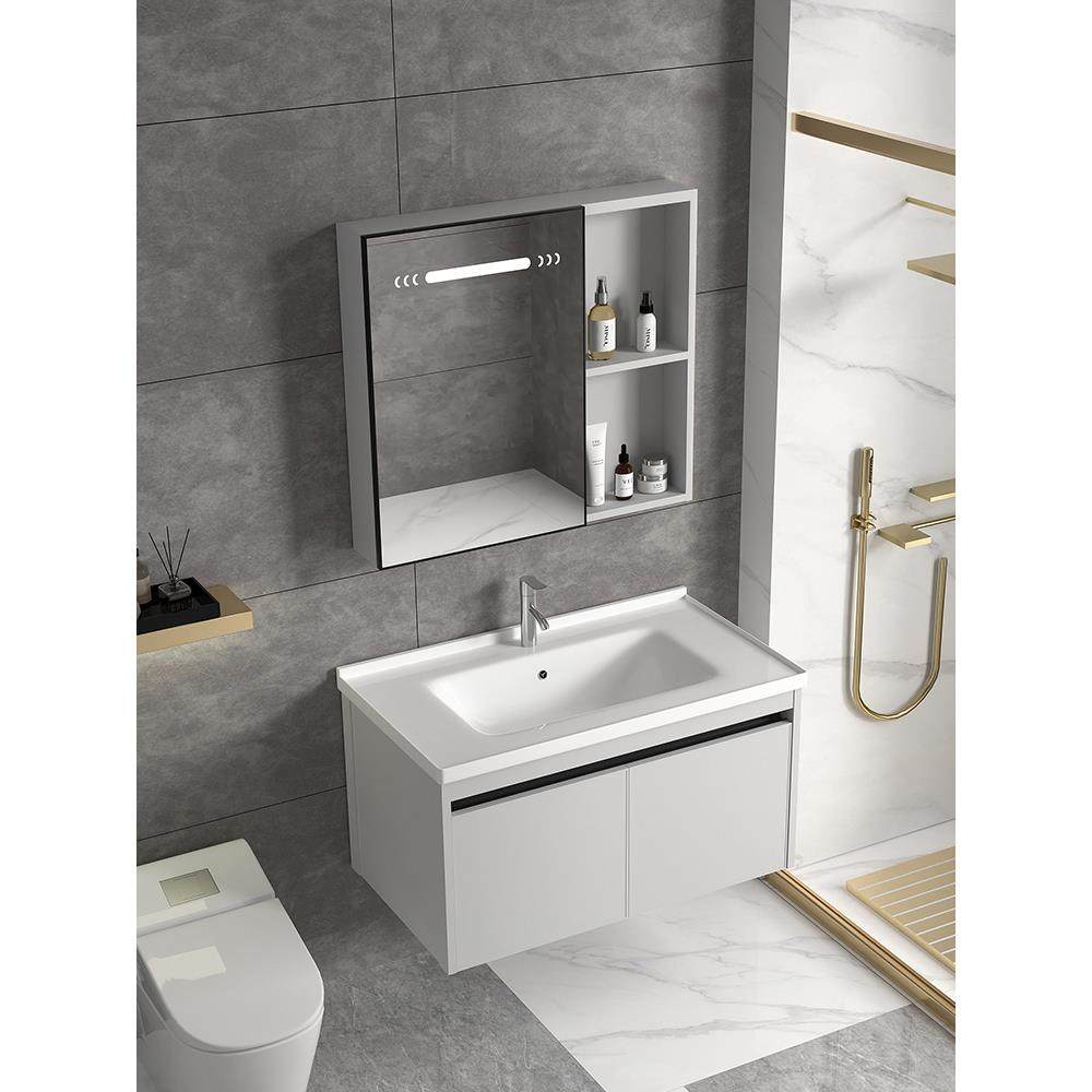 加厚太空铝浴室柜组合卫生间洗手盆岩板洗脸池陶瓷一体面盆洗漱台,家装主材,浴室柜组合,淘宝优惠券,粉丝福利购,淘宝优惠卷