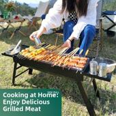 烧烤架烧烤炉户外露营便携式 不锈钢家庭全套烧烤可折叠新型大型木