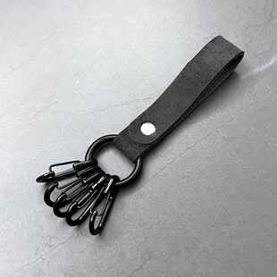 设计感小众金属个性钥匙扣男女高档挂件复古钥匙套绳弹簧钥匙圈环