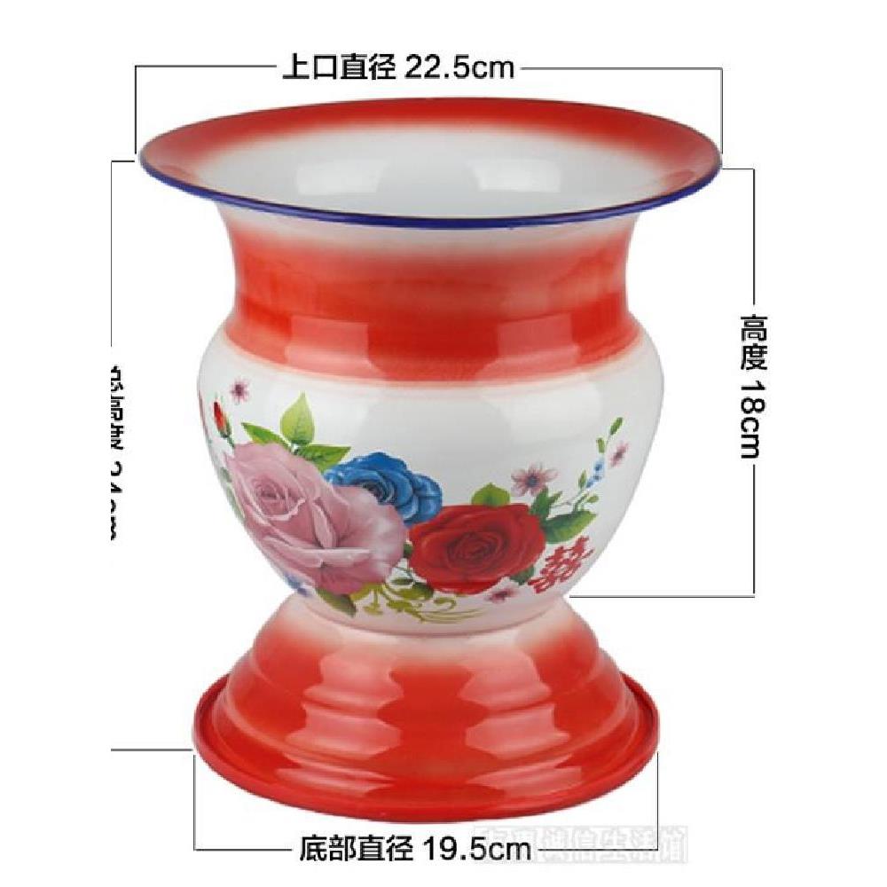 防滑老式加高加厚成人搪瓷痰盂矮痰桶老人儿童痰盂消毒便盆子孙桶