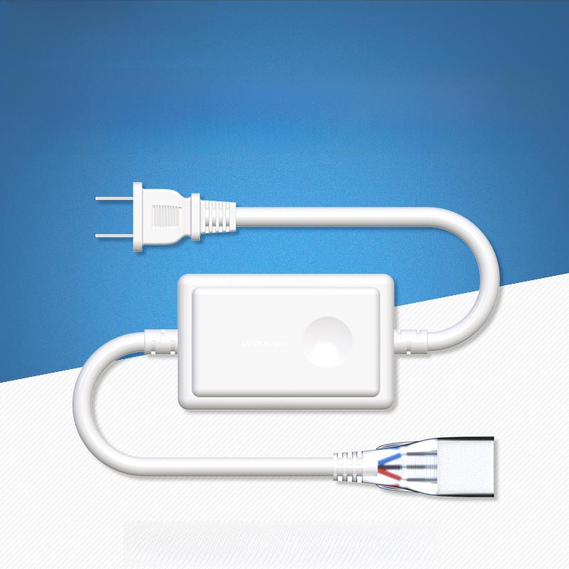 2835/5730三色可变控制器Led灯带220V三针专用插头三线连接器电源