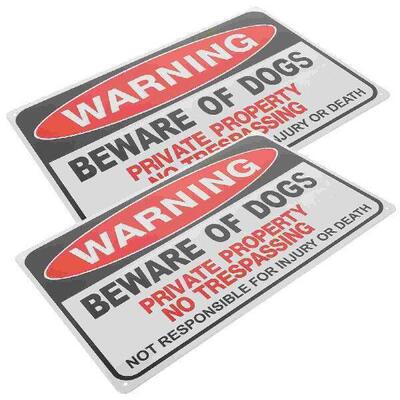 Garden Courtyard Dog Warning Sign for Beware of Decor