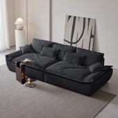 意式 小户型猫抓真皮帆船沙发 极简布艺客厅家用超大座深乳胶网红款