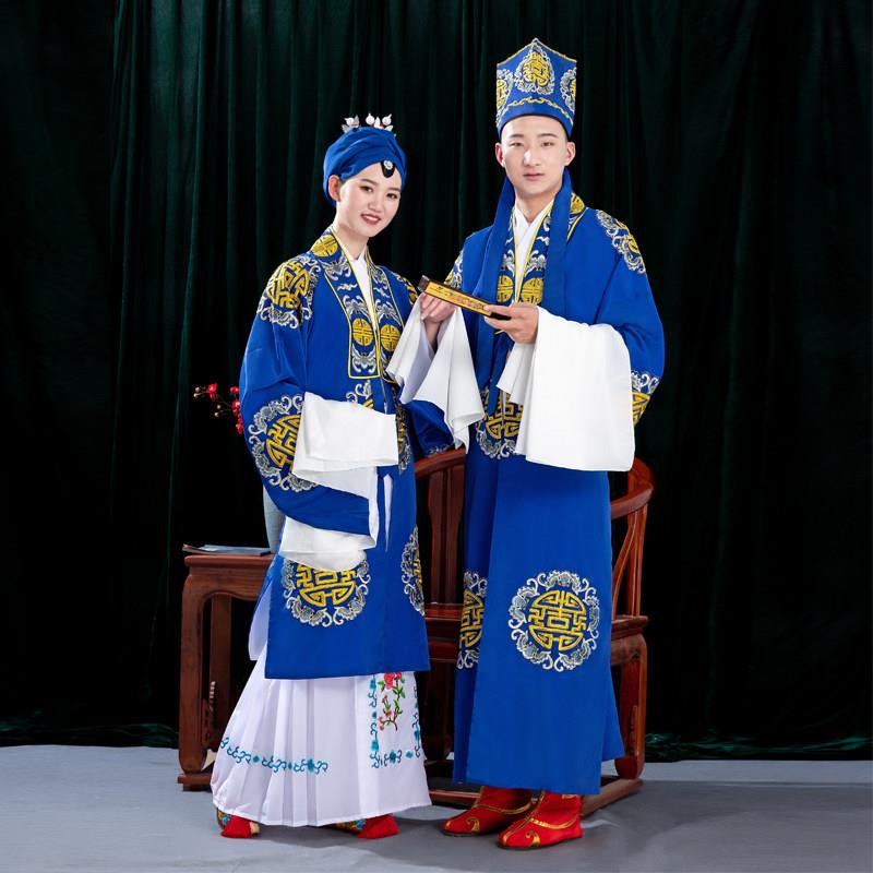 员外老爷古装帽员外夫人服装对披地主男老财戏曲老旦衣服演出服装