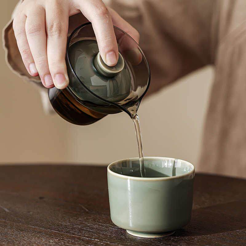 壶套装功夫旅行单人高端青瓷茶具茶具杯客11套装商务礼品杯外快户