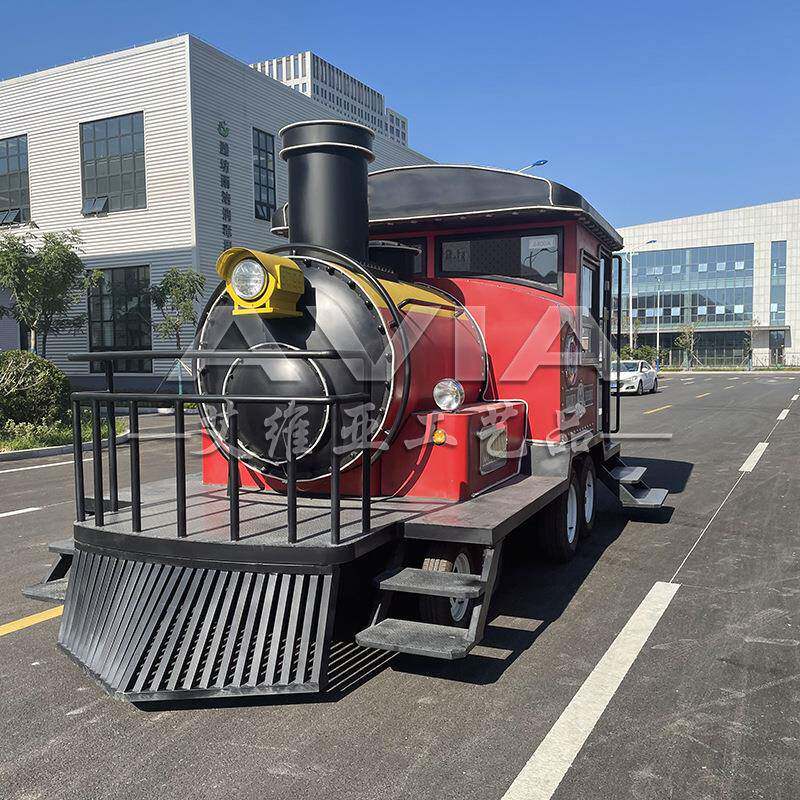 多功能复古蒸汽火车头街景商业街移动餐车营地咖啡奶茶网红售货车