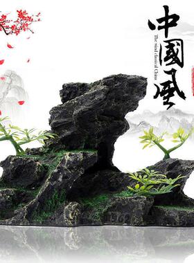鱼缸造景装饰套餐水草小摆件假山沙子底砂水族箱布景植物套装全套
