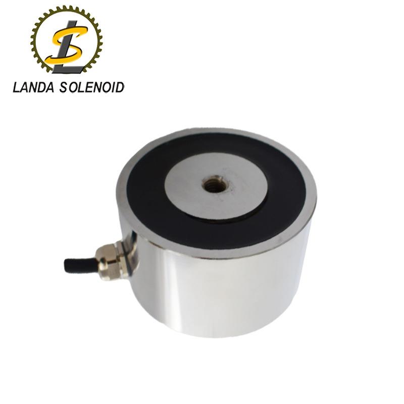 兰达电磁铁H8050吸附固定加工吸盘电磁铁24V直流机械手圆形电磁铁