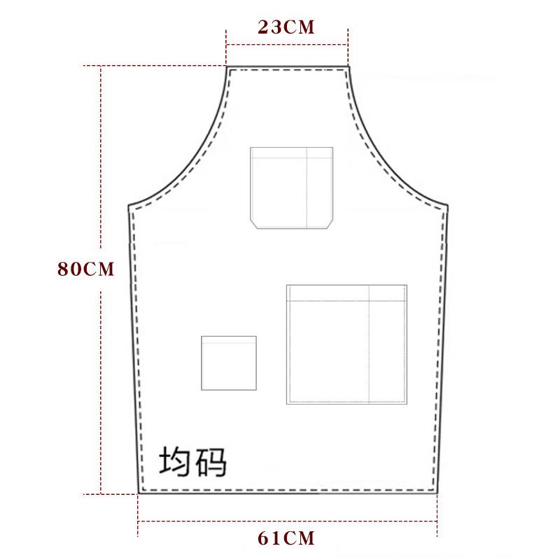 新款直销免费印logo牛仔围裙定做咖啡师奶茶店园艺背带服定制印字