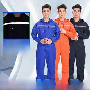 连体工作服男士喷漆防尘全身防护服机器维修透气耐磨施工队工地连