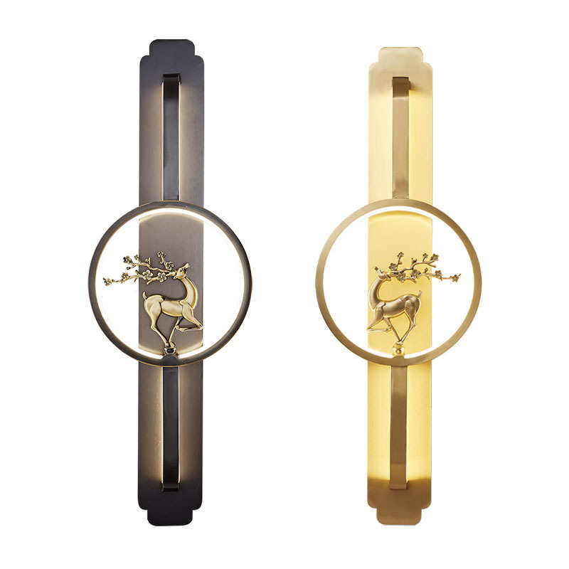 全铜壁灯新中式客厅玄关灯酒店会所卧室床头楼梯墙壁过道灯具批发