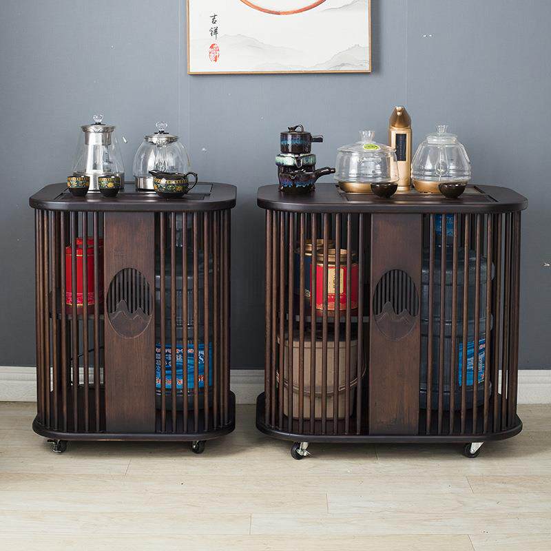 移动茶茶水柜茶JZ-SMCG2水台桌茶边柜置物客厅实木桶办公室水架柜