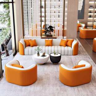 商务直排钢琴键沙发几组合茶美医店大堂ali—742办公室休闲接待酒