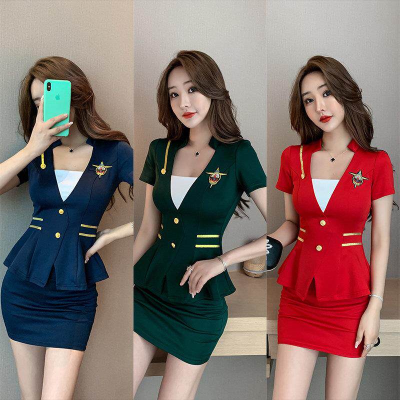 足疗店工作服女性感夏季足浴技师服套装足浴spa按摩沐足酒店工衣