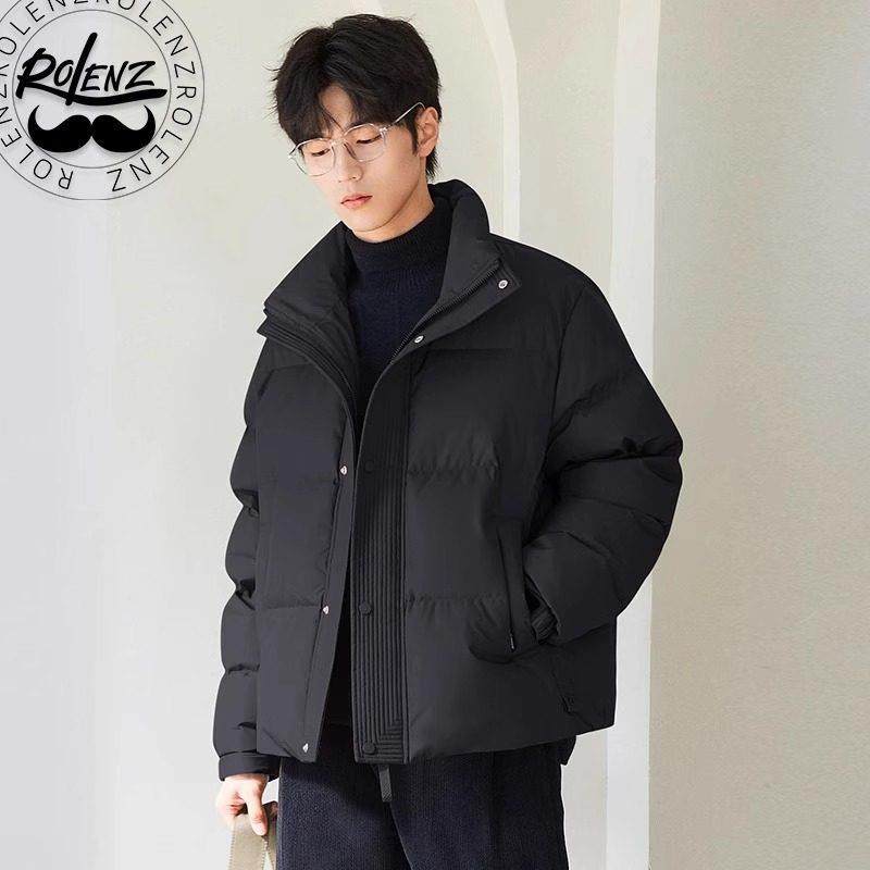 ROLENZ高端品牌立领休闲男羽绒服夹克秋冬季轻薄保暖面包服外套潮