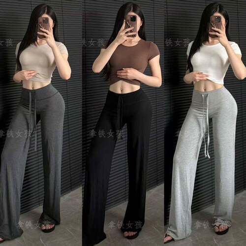 Women's Low Waist Solid Color Tie Dye Flare Pants Y2K