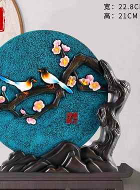 高档荷韵新中式荷花禅意莲花锦鲤鱼戏莲叶间玄关酒柜博古架装饰品