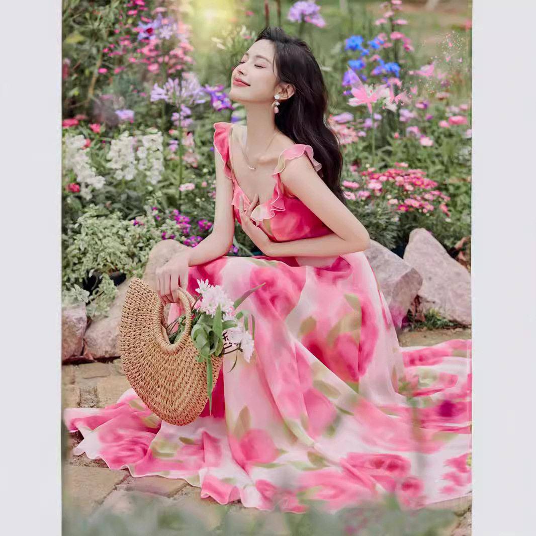 Nanajacqueline孙怡同款桃花婚纱双层大裙6m材质节日裙