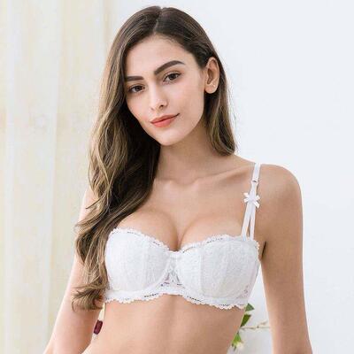 Varsbaby Sexy Lace Bra Half Cup Push Up Underwear Thin Cotto
