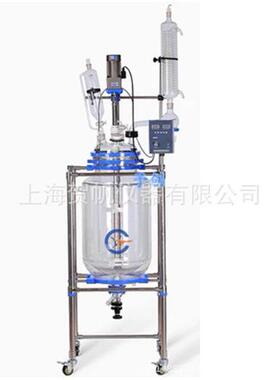 双层玻璃反应釜-HF-10L玻璃反应釜厂家