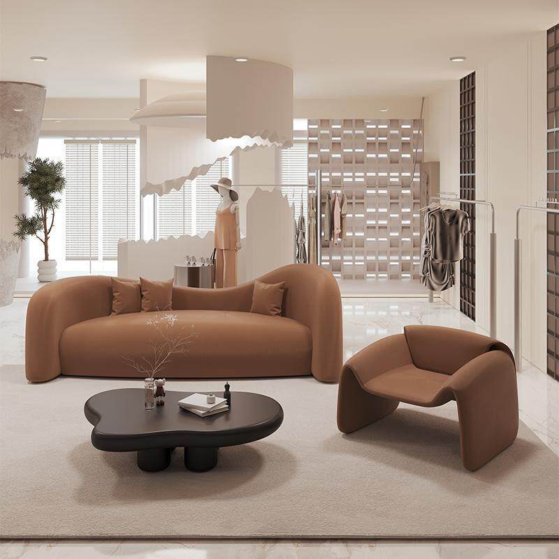 免洗科技皮沙发高级感网红款异形创意美容院服装店休息区休闲 接