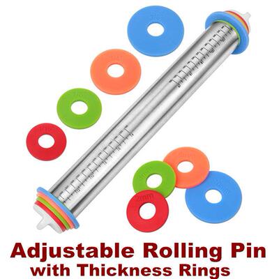 Adjustable Rolling Pin Thickness Rings Dough Roller Pins