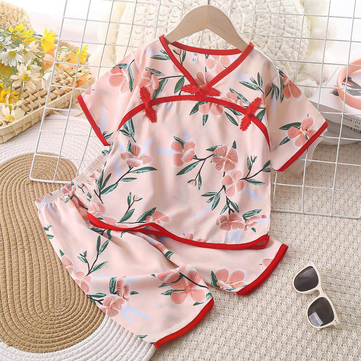 人造棉民族风童套装儿童运动套装