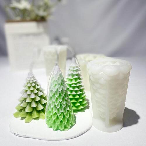 Christmas tree scented candle silicone mold diy mold蜡烛模具