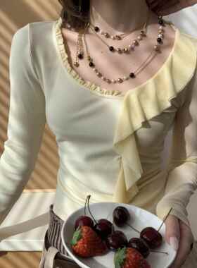 五角星黑白珍珠金色长项炼 多种戴法