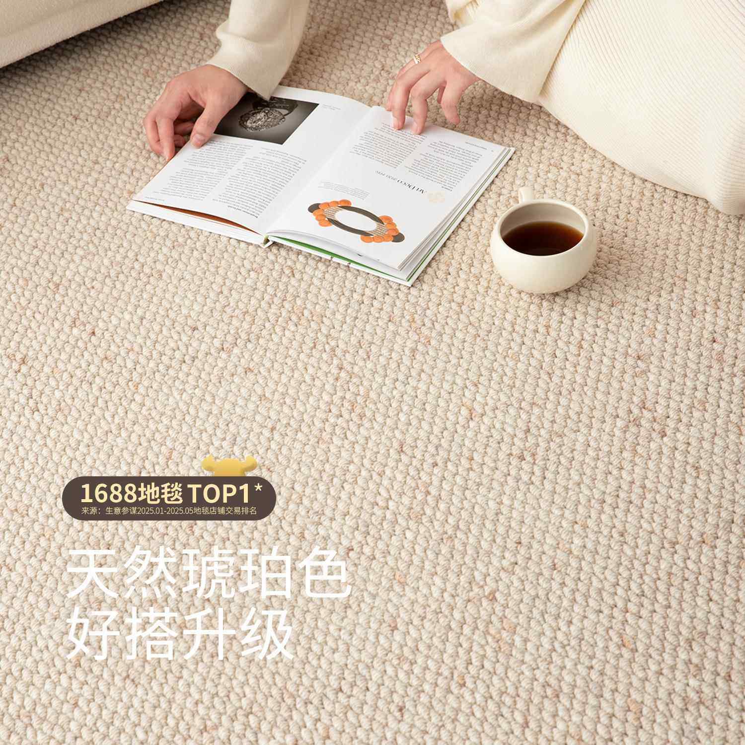 新西兰羊毛地毯客厅轻奢高级素色沙发茶几卧室垫耐脏加厚大宅标配