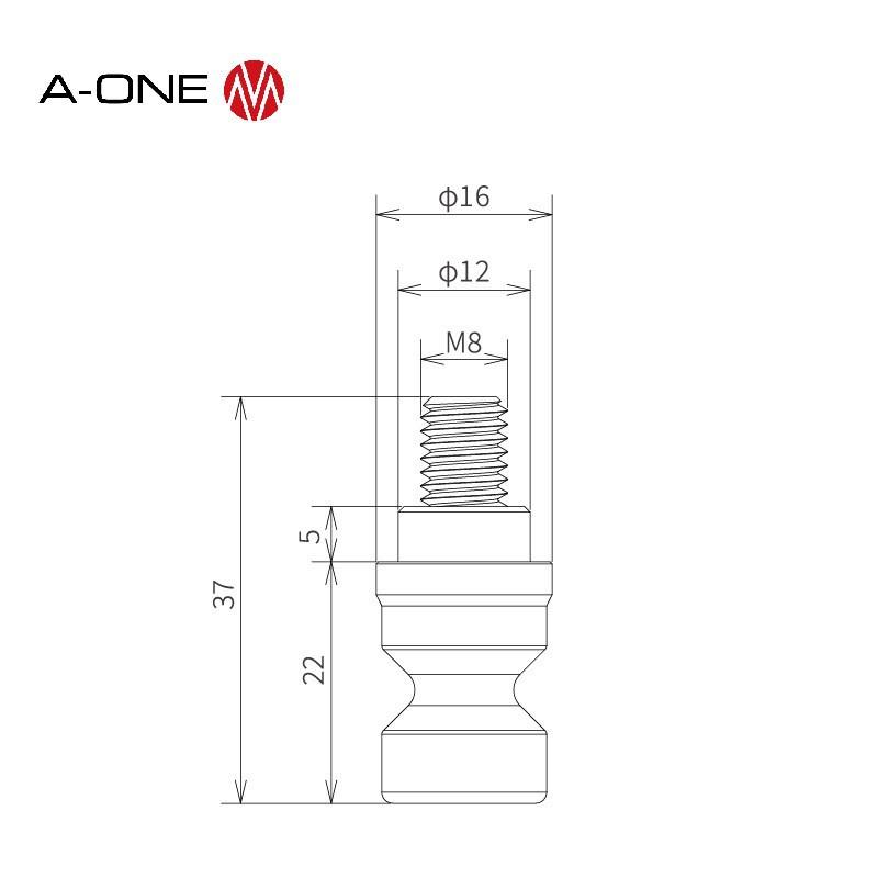 A-ONE零定位快锁系统专用快速手动零点拉钉 单工位板直径16mm拉钉图片