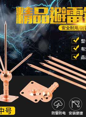 家用铁避雷针铁镀铜避雷针小号SMA/N-KK中号大号避雷器接地针接闪