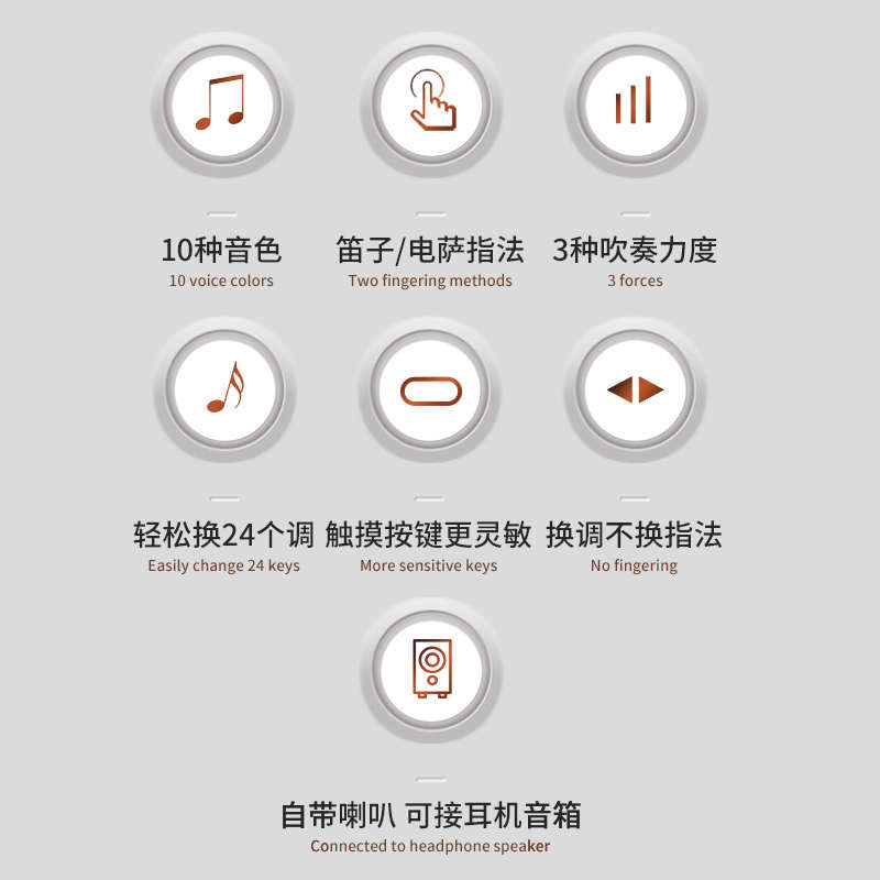 玄鹤迷你电吹管葫芦丝萨克斯笛子唢呐老年人简单易学智能伴奏乐器