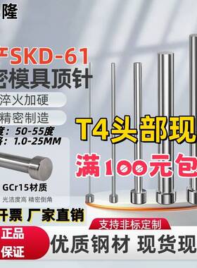 精度高国产SKD61T4头头部厚度4顶针EPN EP4 T4头标准模具顶杆推杆