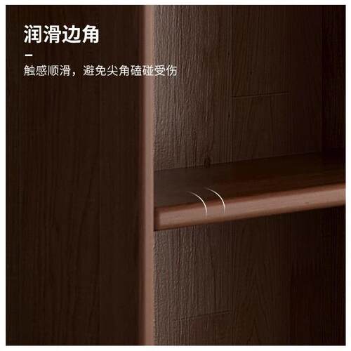 全实木书柜一体整墙一面墙书架落地胡桃木色客厅展示柜收纳储物柜