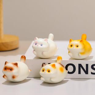 新款 饰摆件朋友礼物摆设 可爱福瑞猫猫摇摇乐办公室工位桌面解压装