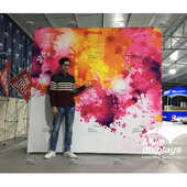 厂家直销快幕秀花墙婚纱摄影背景 3D彩色花派对写真拍照背景新款