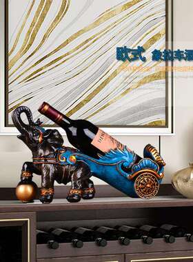 酒架摆现代客xc-001厅餐件桌创摆件欧式意象拉车酒柜装饰品家红居