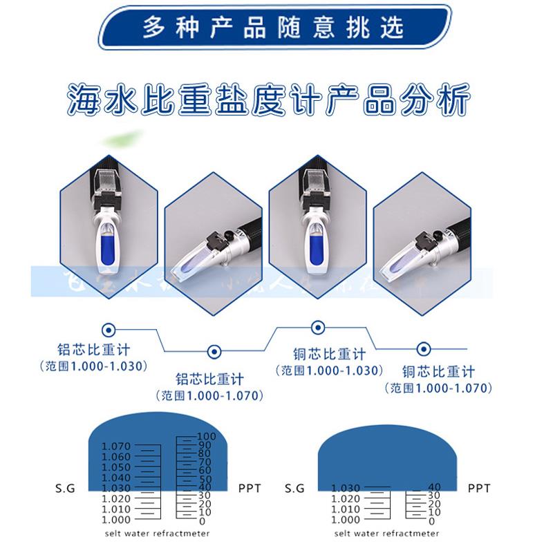 海缸盐度计海水养殖盐度仪测试仪高精度水族表ATC光学盐度比重计
