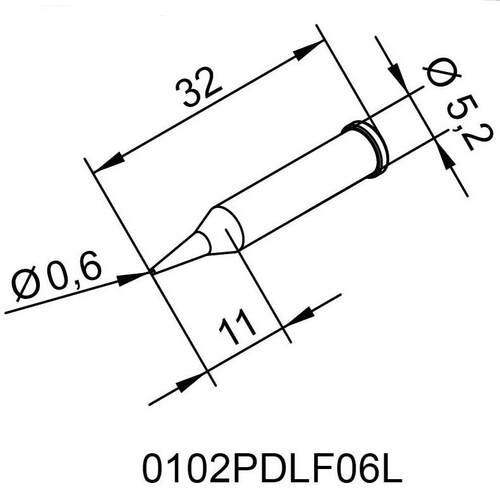 德国ERSA 0102PDLF06L 圆锥形烙铁头 0102PDLF0.6L