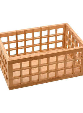 家居桌面木质ins收纳筐收纳盒竹木玄关盒木框置物筐BSCI认证