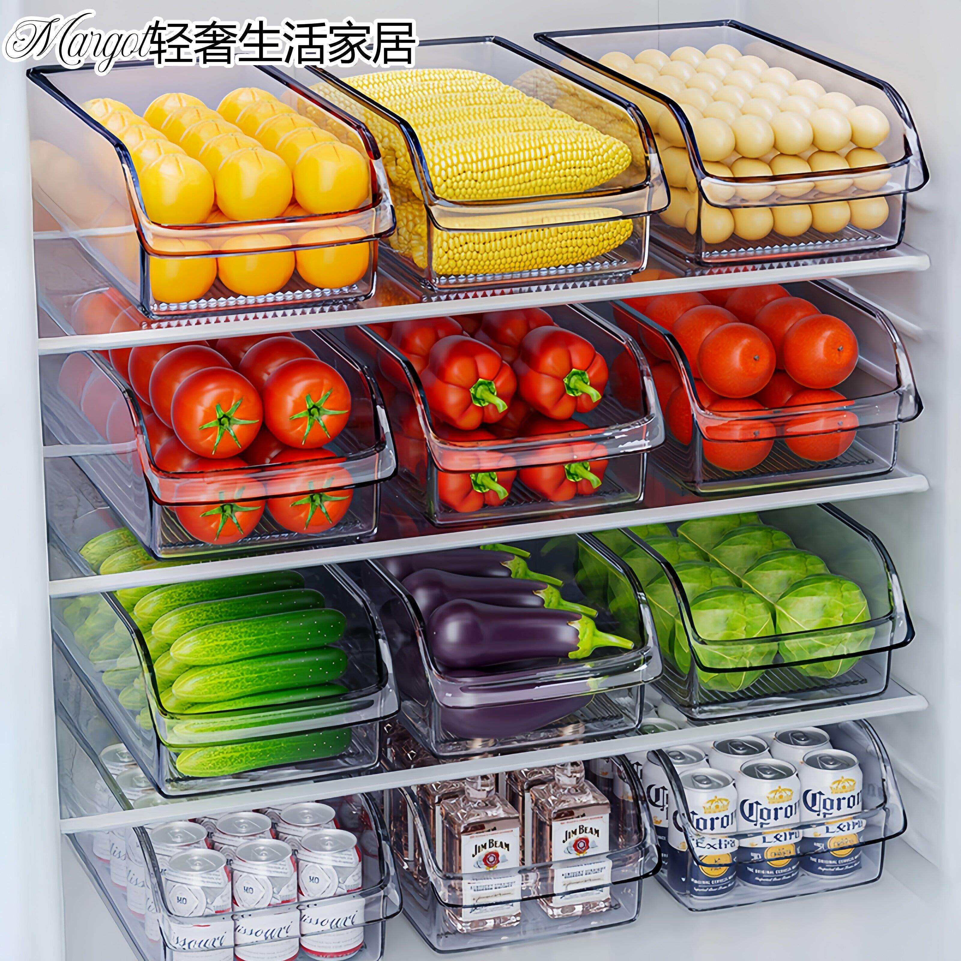 日本冰箱收纳盒抽屉式整理保鲜盒食品级厨房专用蔬菜鸡蛋冷冻储物