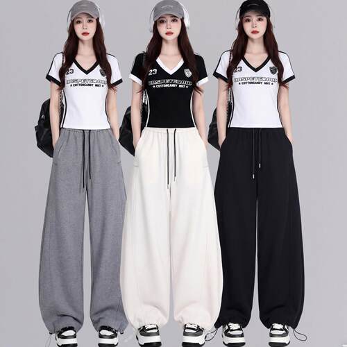 街舞hiphop演出服成人辣妹jazz上衣爵士舞穿搭跳舞裤子宽松两件套