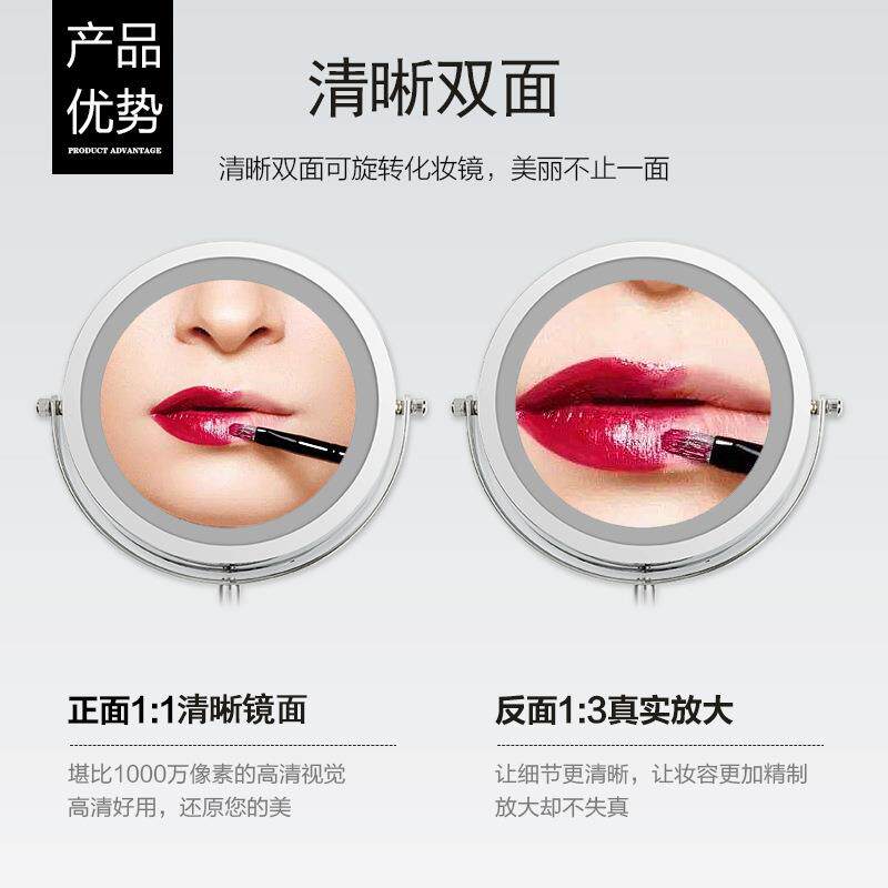 厂家销售 卫生间镜子LED带灯智能触摸可调光双面大号壁挂梳妆镜