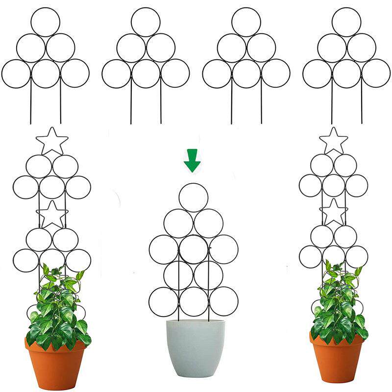 亚马逊跨境 植物攀爬架 月季铁线莲花架爬藤圆圈小架子支架支撑杆