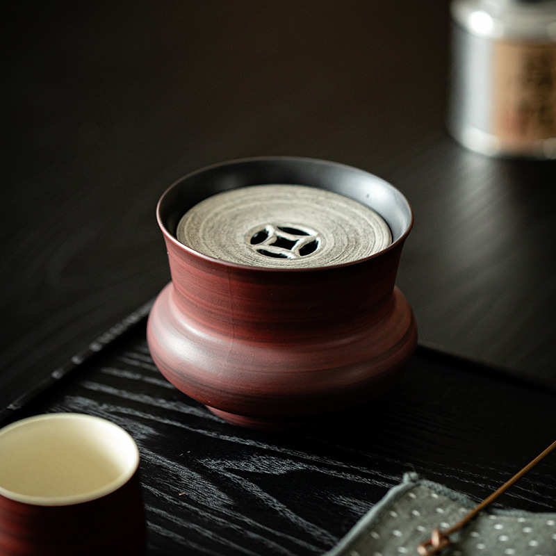 粉引山楂红有容建水茶洗杯洗废水缸茶具配件陶瓷茶渣缸水盂大水盅