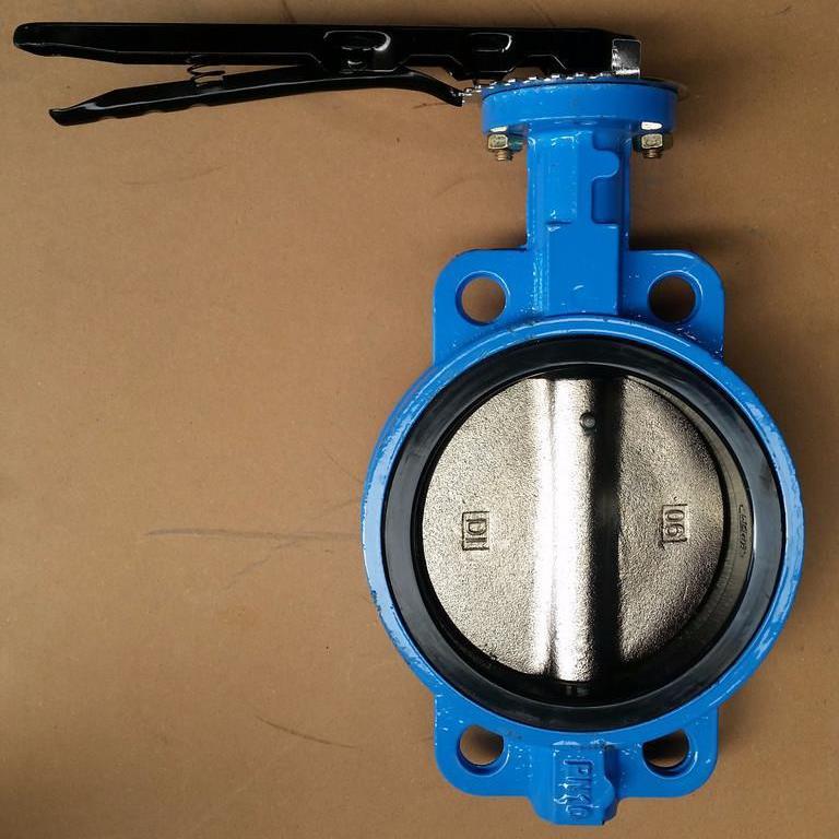 手柄对夹式蝶阀D71X-16中线球磨铸铁手动软密封DN506580