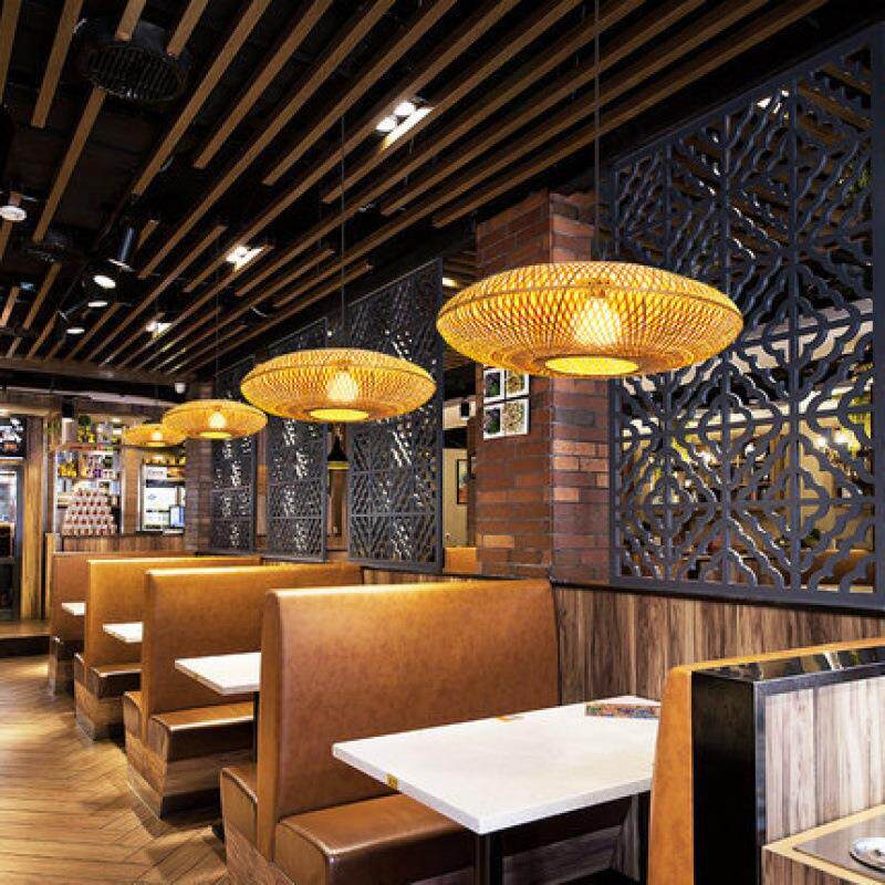 中式竹编吊灯禅意茶楼餐厅火锅店民宿旅馆商用灯具日式侘寂风吊灯