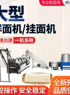 大型鲜面机挂面机仿手工面条机一次成型多功能散粉爬杆面条机